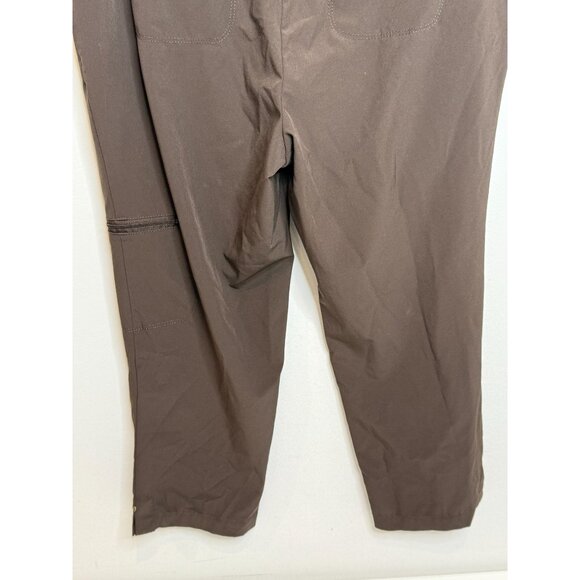 Chico’s Zenergy Pants Womens 1 M Brown Gold Zip Capri Pull On Stretch Athleisure - Picture 8 of 16